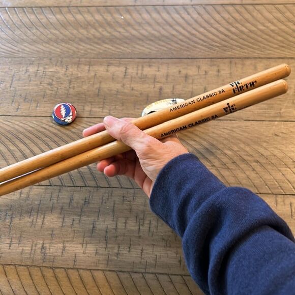 🎶 Drum🥁Sticks VicFirth American🇺🇸Classic 5A 🥁Led Zeppelin & Dead Buttons 2! - Picture 15 of 17